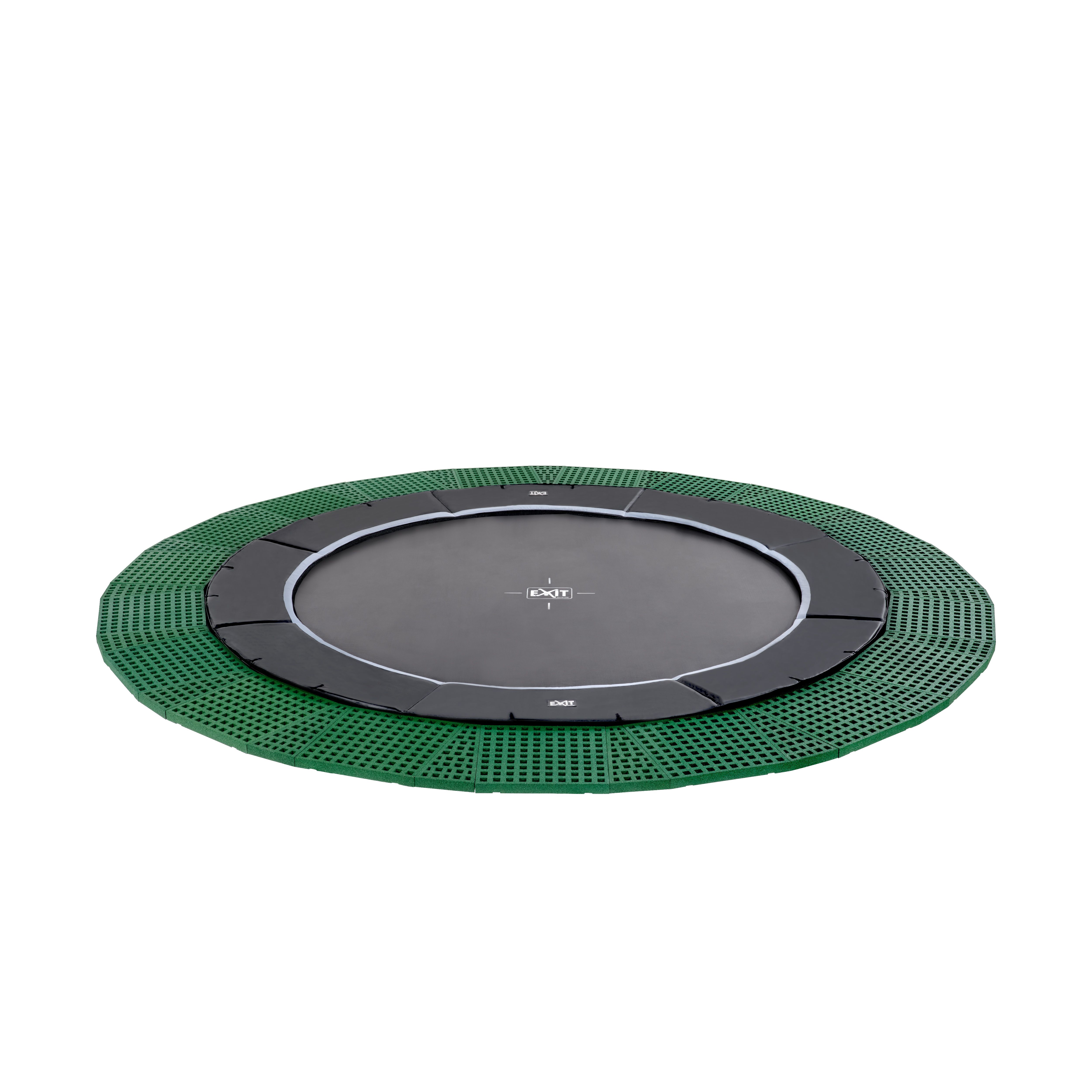 Exit Dynamic groundlevel trampoline ø366cm - zwart