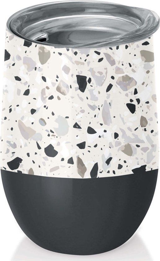 BioLoco RVS Kantoorbeker Thermos - Terrazzo - 420ml