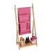 Relaxdays handdoekenrek met plank - 3 stangen - 110 x 53 x 31,5 cm - bamboe - lichtbruin