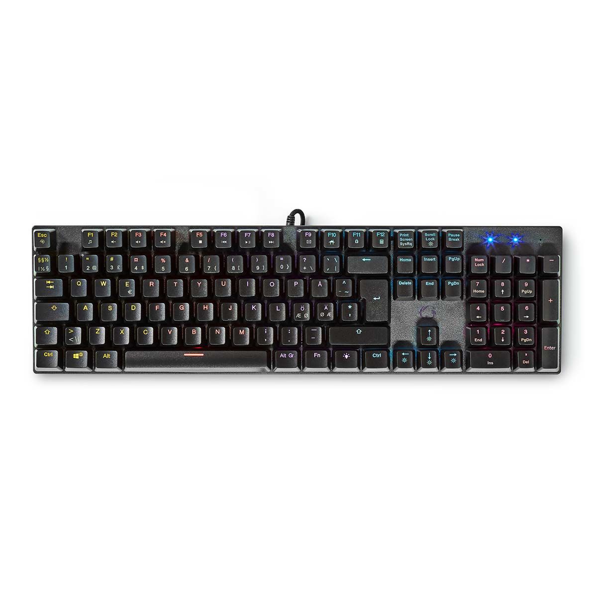 Nedis GKBDM110BKND - Gaming Toetsenbord - USB - QWERTY Scandinavisch - Zwart - LED Backlight