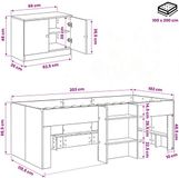 vidaXL Loft Bed Frame met Kast 3 st Sonoma Eiken Bewerkt hout