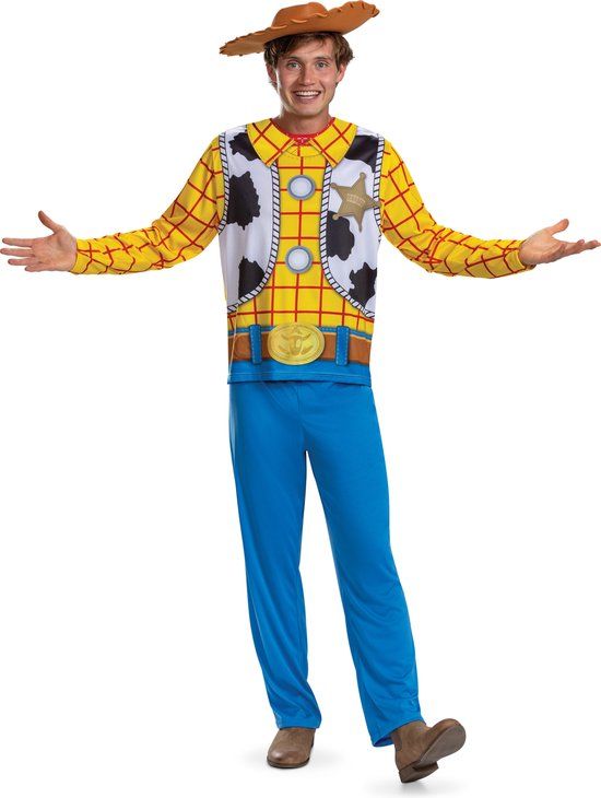DISGUISE DISNEY - TOY STORY 4 Woody kostuum Basic Plus, Maat XXL (50-52), Volwassenen