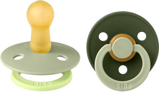 BiBs Studio Fusion Fopspeen - Rond - 2 Stuks - 0-6 Mnd - Sage/Hunter Green