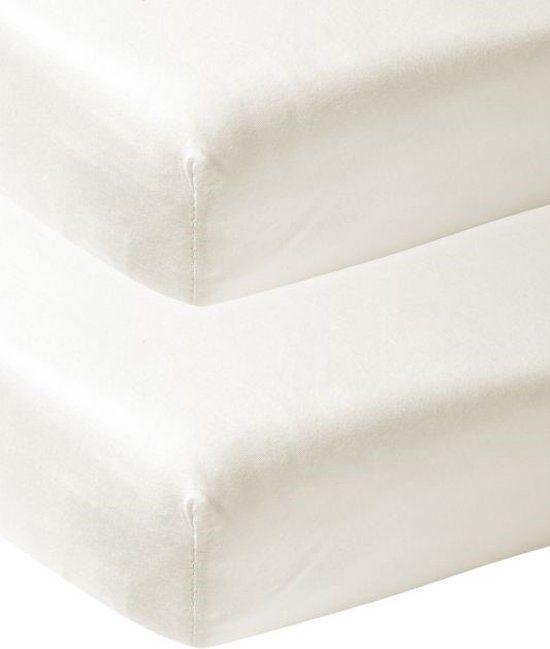 Meyco Baby Uni Hoeslaken Ledikant - 2-pack - Offwhite - 60x120cm