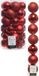 Decoris Red Plastic Christmas Balls 6-8 cm - 51 Pieces - Mix Matte and Glossy - Hanging Threads Included