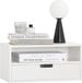 SoBuy Table de chevet suspendue avec tiroir – Table de chevet murale, étagère murale, table d'appoint peu encombrante pour chambre à coucher – Blanc, 45x25x22cm – NKD03-W