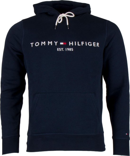 Tommy Hilfiger Tommy Logo Hoody  Sporttrui - Maat XL  - Mannen - donker blauw
