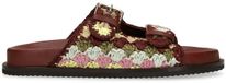 Sacha - Dames - Rode slippers met goudkleurige buckles - Maat 38
