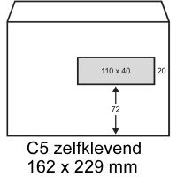 Envelop 162 x 229 mm C5 venster rechts zelfklevend 100 stuks