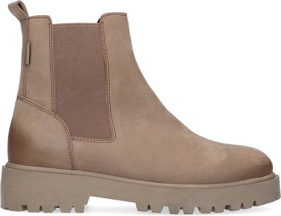 Manfield Dames Taupe Leren Chelsea Boots Maat 42 - Herfst/Winter 2024