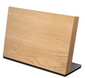 Zassenhaus Studio Magnetisch messenblok, voor 8 messen, houten messenhouder, magnetisch, voor vleesmessen, hakmessen en meer, 36 × 12,5 × 23 cm, eikenhout/roestvrij staal