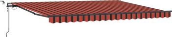 vidaXL Elektrisch zonnescherm met LED en sensor 4,5 x 3,5 m Oranje Polyester