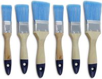 Merkloos / Sans marque Versluis Paint En Non-Paint B.V. 6x Verfkwasten plat blauw - Platte schilderkwasten - Klussen/schilderwerk in huis