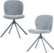 WOOOD Femke Eetkamerstoelen - Chenille Stof - Blauw - Set van 2