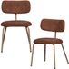 WOOOD Travis Eetkamerstoelen - Polyester - Bruin - Set van 2