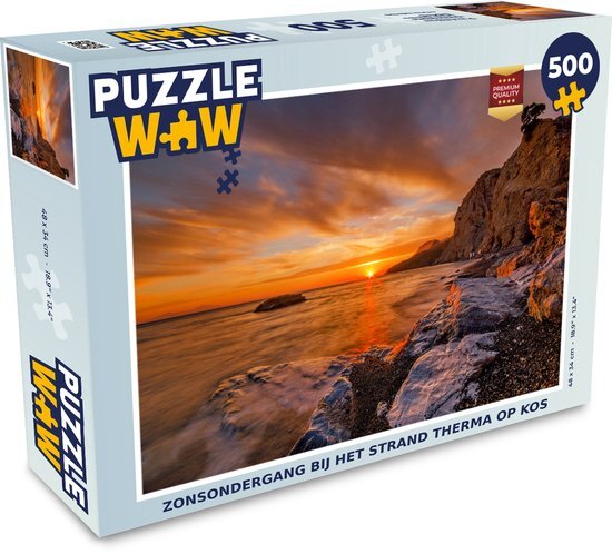 MuchoWow Puzzel Zonsondergang bij het strand Therma op Kos - Legpuzzel - Puzzel 500 stukjes