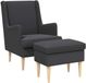 vidaXL - Fauteuil - met - Voetenbank - 2 - st - Donkergrijs - Bouclé