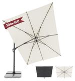 Merkloos Slingerparasol Naturel Aluminium 400 x 300 cm