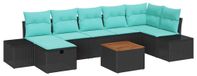 vidaXL Tuinbankenset 8 st Zwart Poly riet