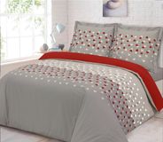 VISION Lovely hearts Dekbedovertrekset 240 x 220cm 100% katoen Beige en rood