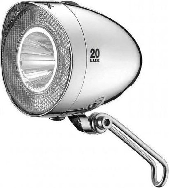 XLC Retro CL-F20 Koplamp Fiets - LED - 20 Lux - Chroom