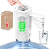 KitchenBoss waterdispenser pompflessen: waterflessen 1-5 gallon, elektrische waterdispenser USB-oplaad, wit