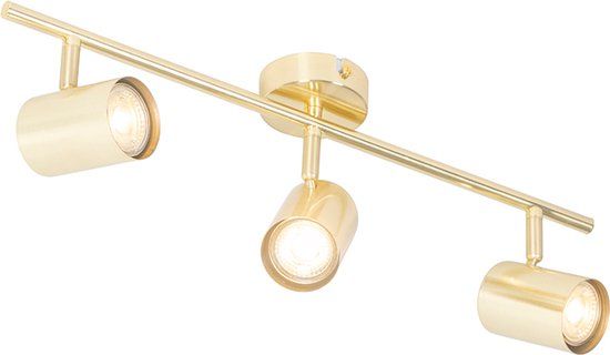 QAZQA Jeana - Modern 3-Light Brass Ceiling Spotlight - Dimmable - GU10 - 50.5 cm