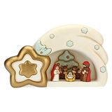 THUN Klassieke mini kerststal 2019 met Cometa grote schuur - keramiek - 20 x 10 x 18 cm