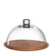 Leonardo Cucina Plat à servir avec couvercle - Verre, Bois - Rond - Transparent, Bois - 28 cm