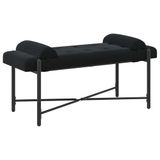 vidaXL Knopgestoffeerde Bank met Kussens Zwart 110 x 40 x 46 cm