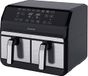 Sencor Air Fryer luchtfriteuse, dubbelvoudig, high-speed luchtcirculatietechnologie, touch-bediening, klaar in 3 minuten, 1700 W, totale capaciteit 8 l, kleur zilver