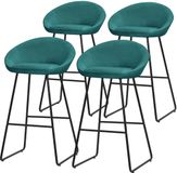 ML-Design Barkruk set van 4 benzine 56x94x50 cm met rugleuning en voetensteun tot 120 kg