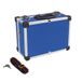 Perel Blauwe aluminium opbergkoffer 320 x 230 x 155 mm met sleutelslot (2 sleutels) en schouderriem, hardcase transportkoffer voor gereedschap, laptop en camera