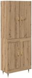 vidaXL Highboard Artisan Eiken 69,5 x 34 x 180 cm Bewerkt Hout