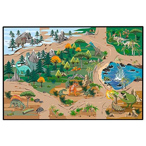 Starlux - Dinosaurus tapijt, antislip, 801148, meerkleurig, 120 x 80 cm