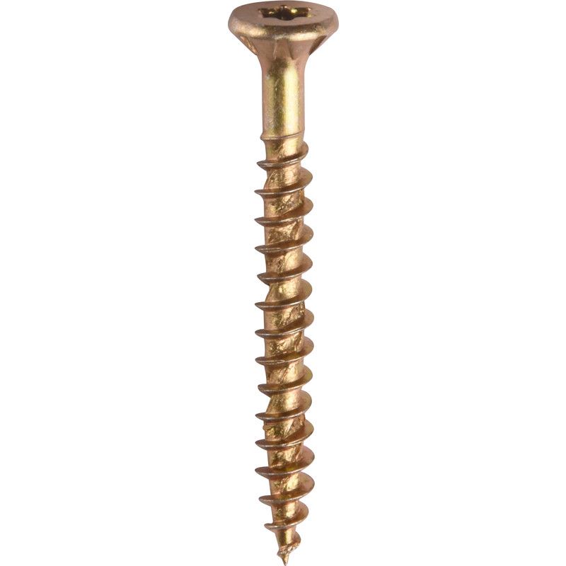 Forgefast Houtschroeven Geel Platkop 4x40mm TX (200 Stuks) - Actie: 4 + 1 Gratis