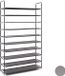 Merkloos Relaxdays schoenenrek - 10 etages - 50 paar - 175,5x100x29 cm - metaal - stof - bordeaux