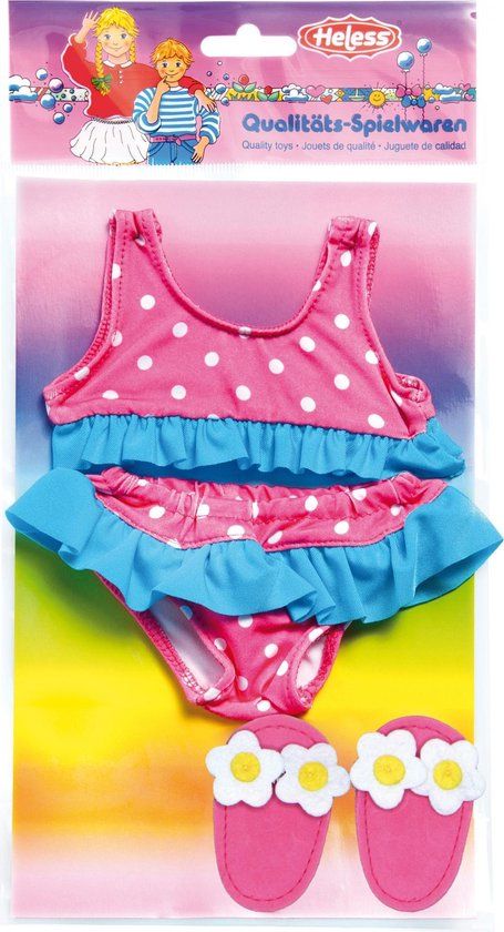 Heless Bikini met slippers voor poppen 28-35 cm - Roze