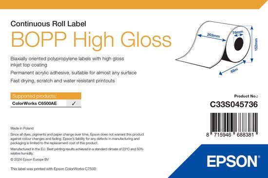 Epson C33S045736 printeretiket