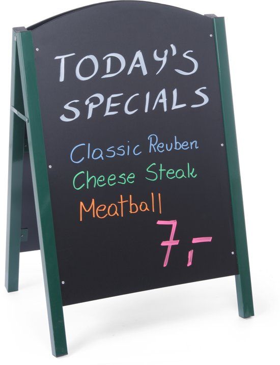 Hendi Krijt- Stoepbord met Metalen Lijst 70x110cm - Zwart