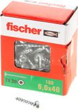 fischer PowerFast II PTF 6x40 spaanplaatschroef verzinkt cilinderkop Torx 100 stuks
