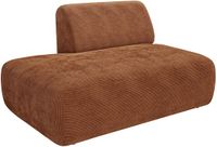 Vente-unique Chaise longue links module in fijn ribfluweel - Terracotta