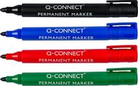 Q-CONNECT Viltstift Permanent Rond Assorti 4 stuks