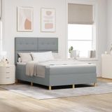 Prolenta Maison Exclusive - Boxspringbed met hoofdeinde, lichtgrijs, 160 x 200 cm, gestoffeerd