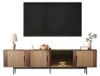 StarTech TV-kast - Lage TV-meubel - Gebeeldhouwde houten structuur - Deur van gehard glas - Opbergruimte - Houten constructie - Modern design