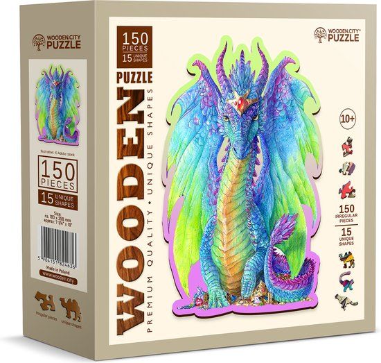 Wooden.City HOUTEN STAD Puzzel - Schitterende Draak