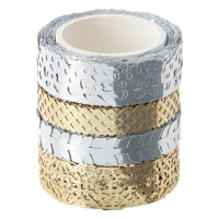 Folia Folia washi tape hotfoil zilver/goud (4 stuks)