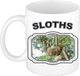 Bellatio Decorations Shoppartners Bv Dieren liefhebber hangende luiaard mok 300 ml - Keramiek - Wit