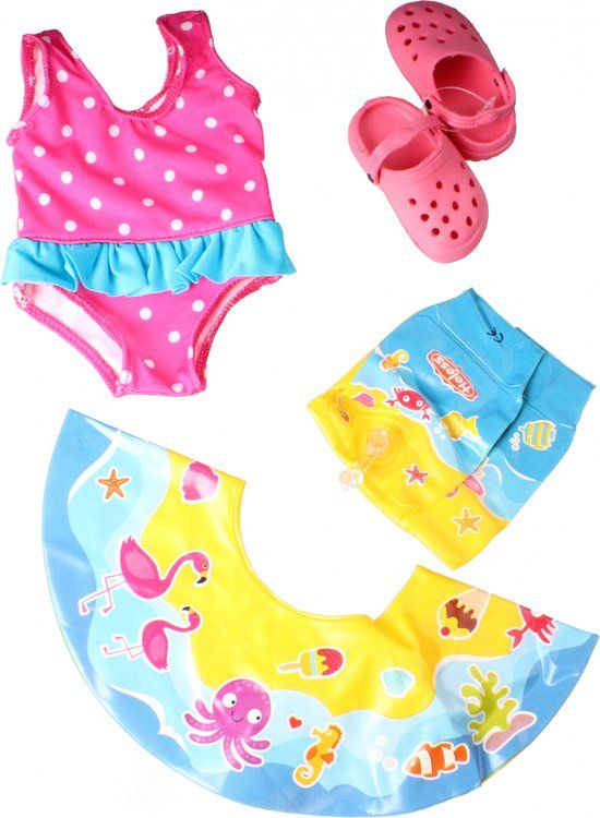 Heless Zwemset Poppen Roze, Blauw 35-45 Cm