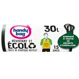 Handy Bag Ecolo vuilniszakken met schuifgrepen 30 l x 15 zakken